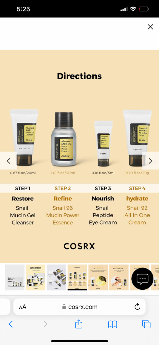 COSRX All About Snail Korean Skincare