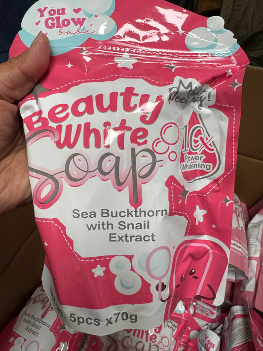 You Glow Babe - Beauty White Soap - Sea Buckhorn with Snail Extract ( 5 X 70g soap )