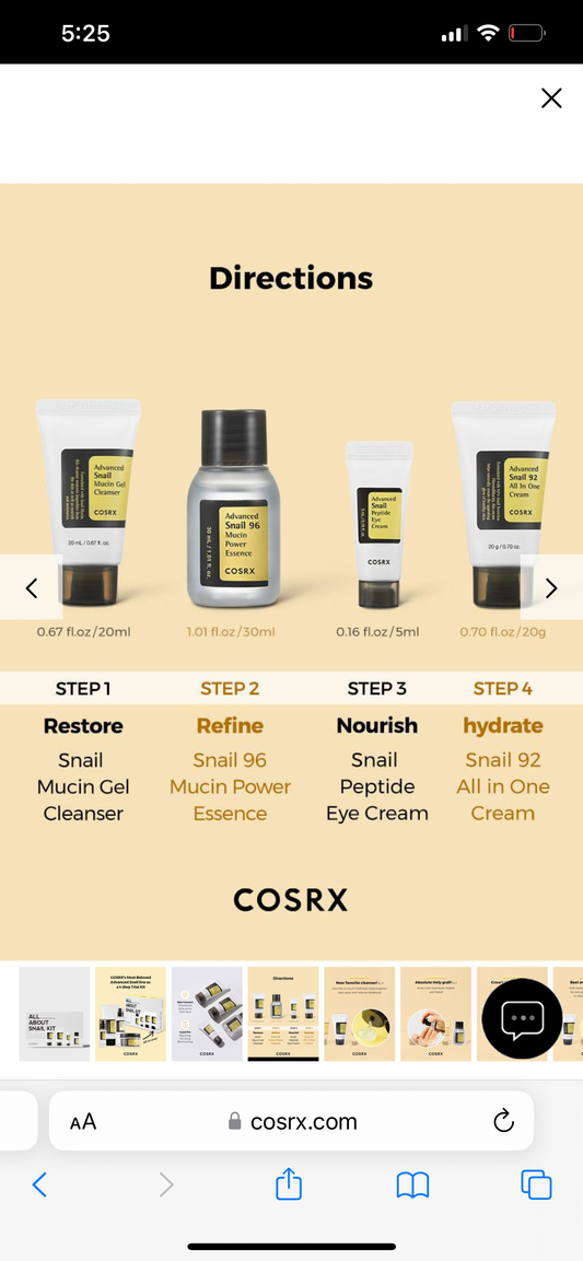 COSRX All About Snail Korean Skincare